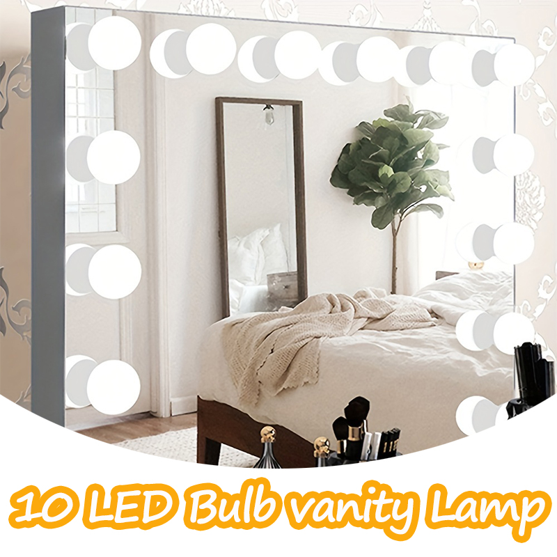 Desk Setup Lighting - 10LED Makeup Mirror Light Bulbs,Dimmable Vanity