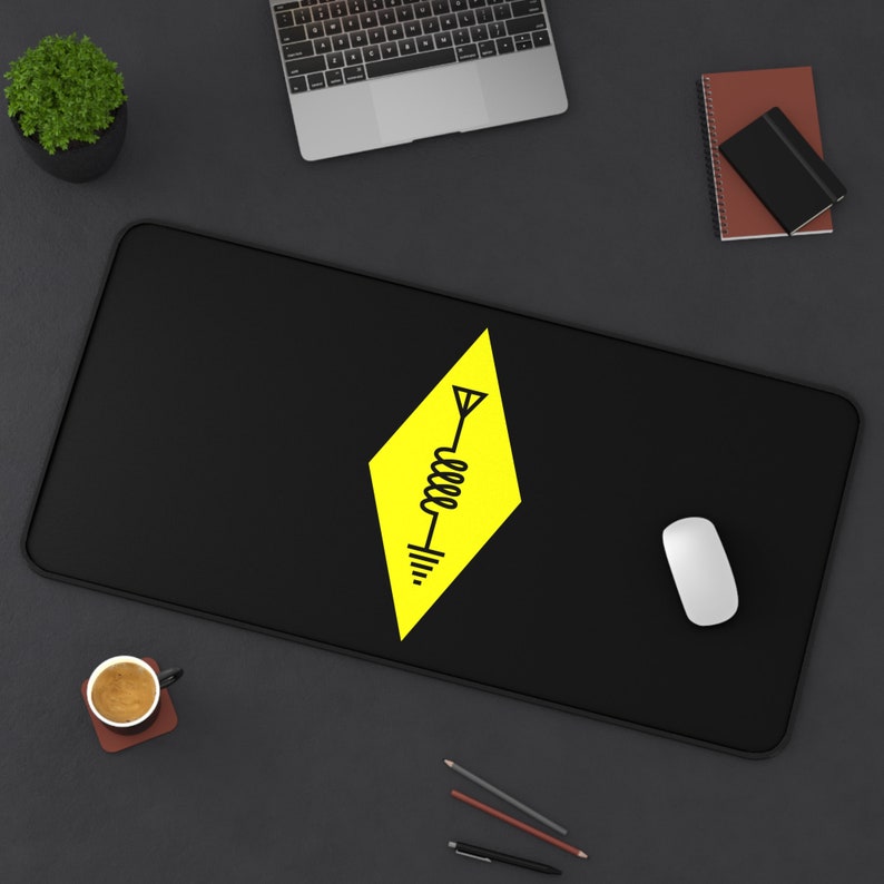 Desk Setup Black - Amateur Radio Symbol Table Mat, Ham