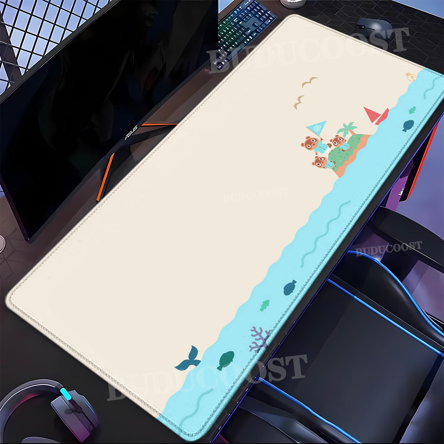 Korean Desk Setup - Large Kawaii Mouse Pad Non-Slip Gaming