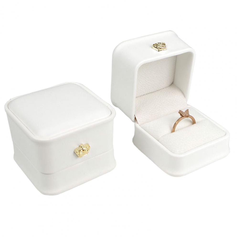 Ring Binder Box - Engagement Wedding Ring Box Square Velvet