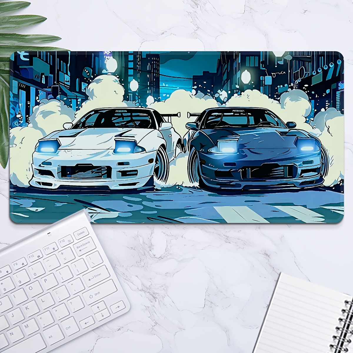 Two White Sports Cars Large Mo – обзор и цена Desk Setup For Two Laptops