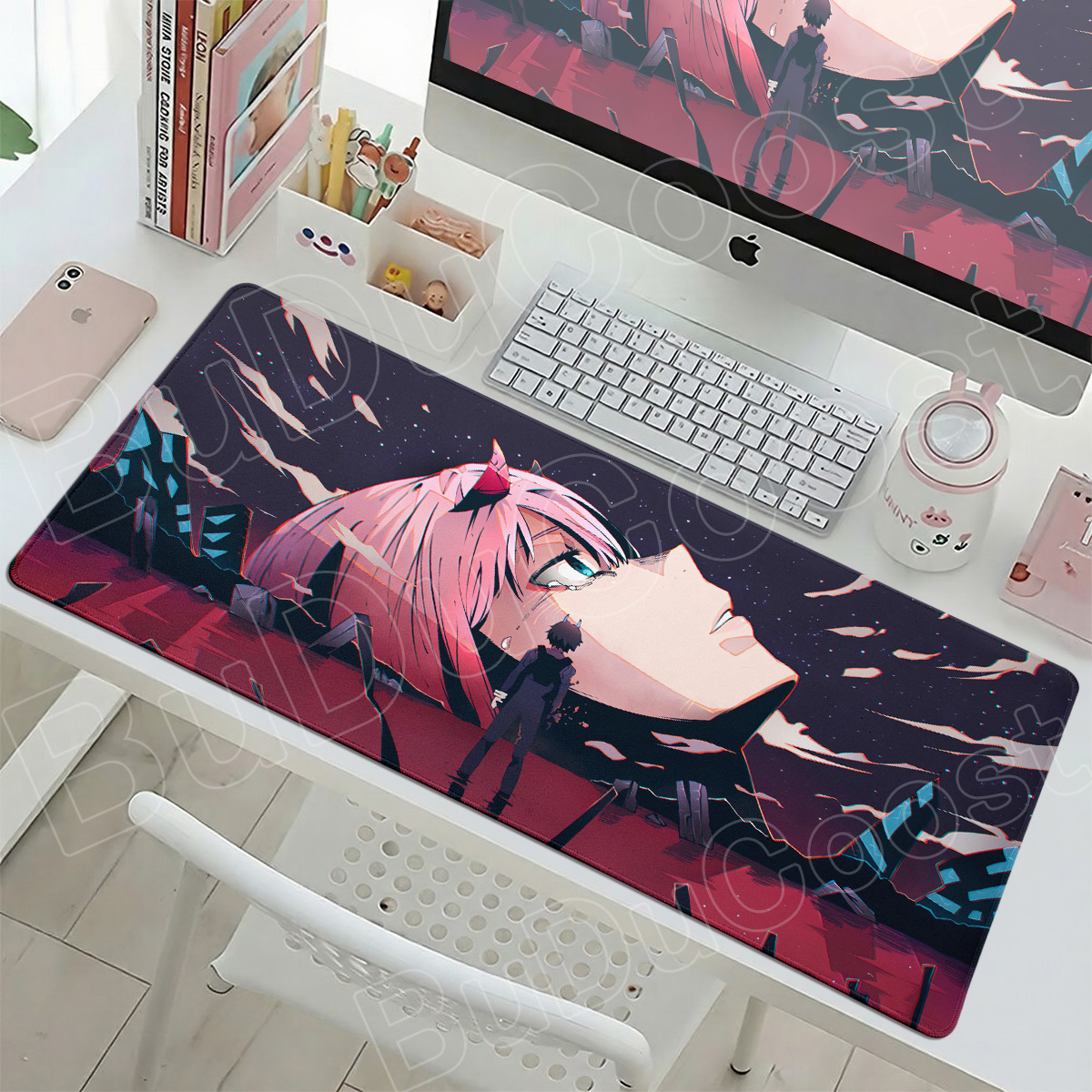 Kawaii Zero Two Pc Gamer Mouse – обзор и цена Desk Setup For Two Laptops