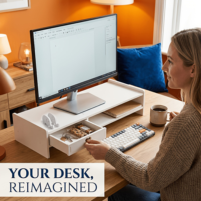 Minimalist White PVC Monitor S – обзор и цена Desk Setup White