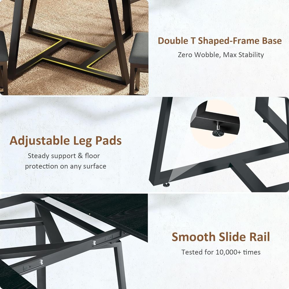 60 Round to Oval Expandable Di – обзор и цена Desk Setup Black