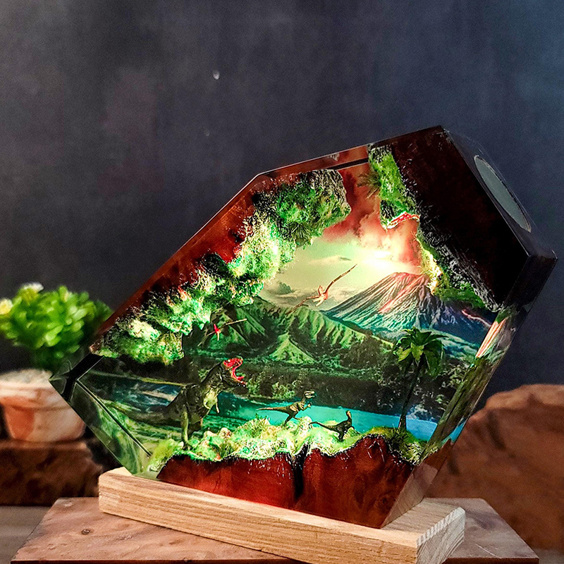 Table Resin Lamp Dinosaur Figu – обзор и цена Desk Setup Lighting