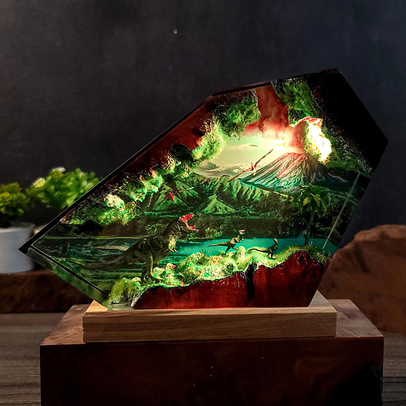 Table Resin Lamp Dinosaur Figu – обзор и цена Desk Setup Lighting