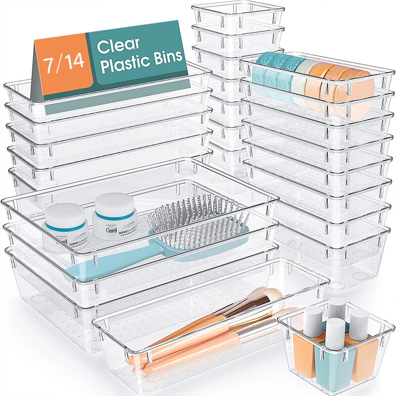 7/16Pcs Clear Plastic Drawer O – обзор и цена Desk Setup Kit