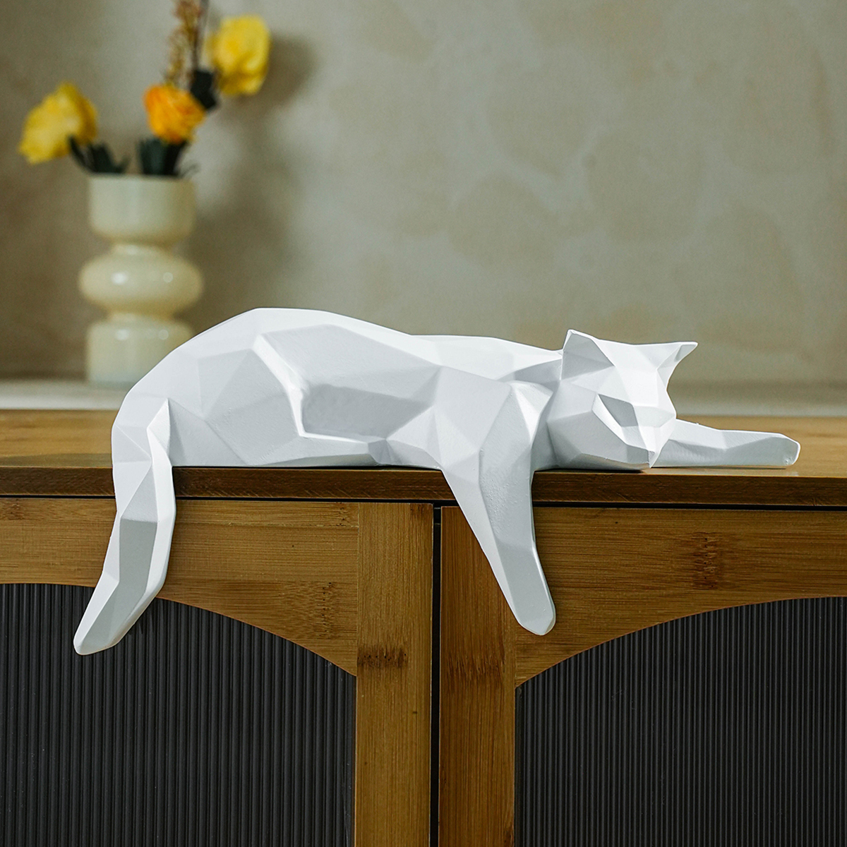 White Black Cat Statue - Geome – обзор и цена Desk Setup Black