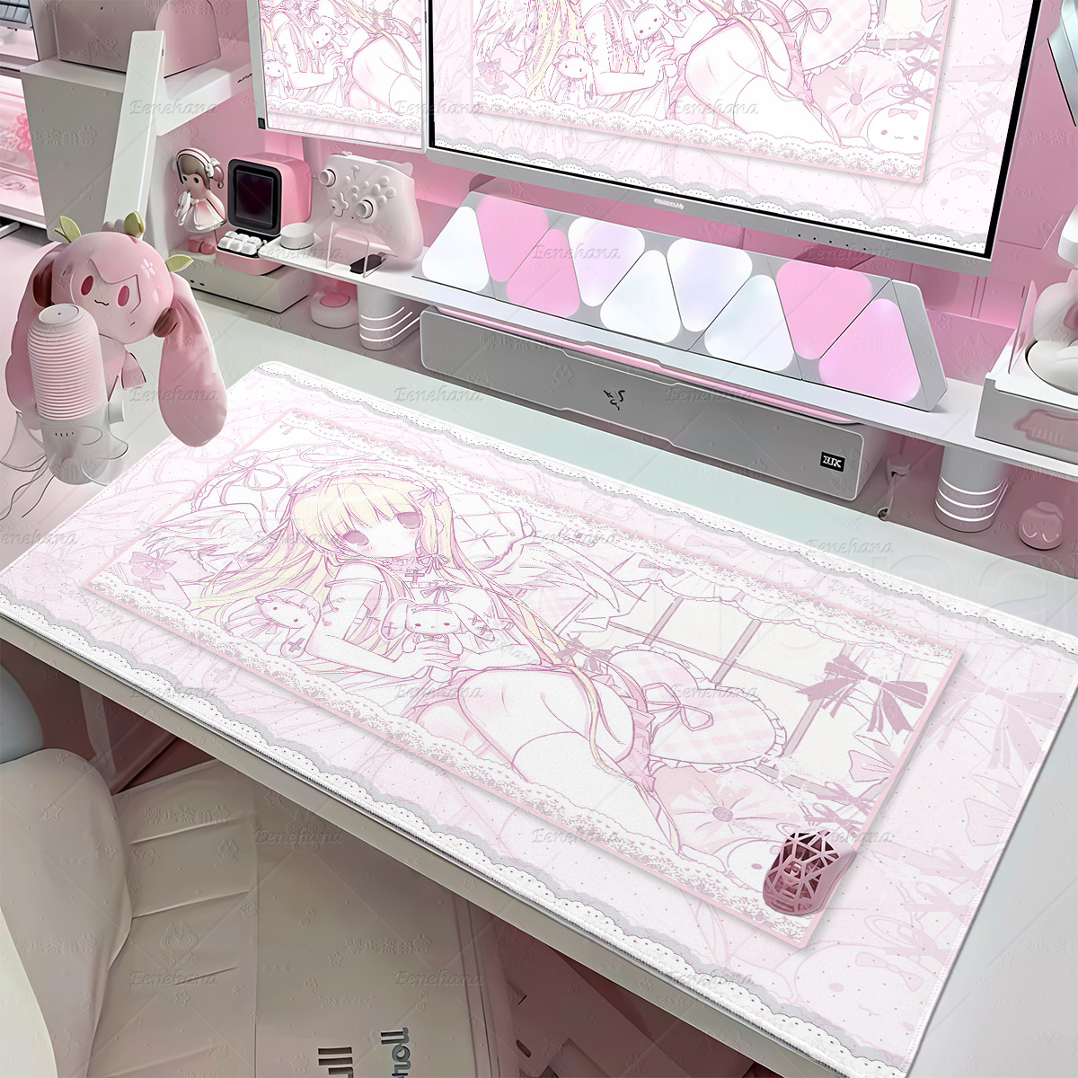 Pink Girl Mouse Pad Large Gami – обзор и цена Desk Setup Pegboard