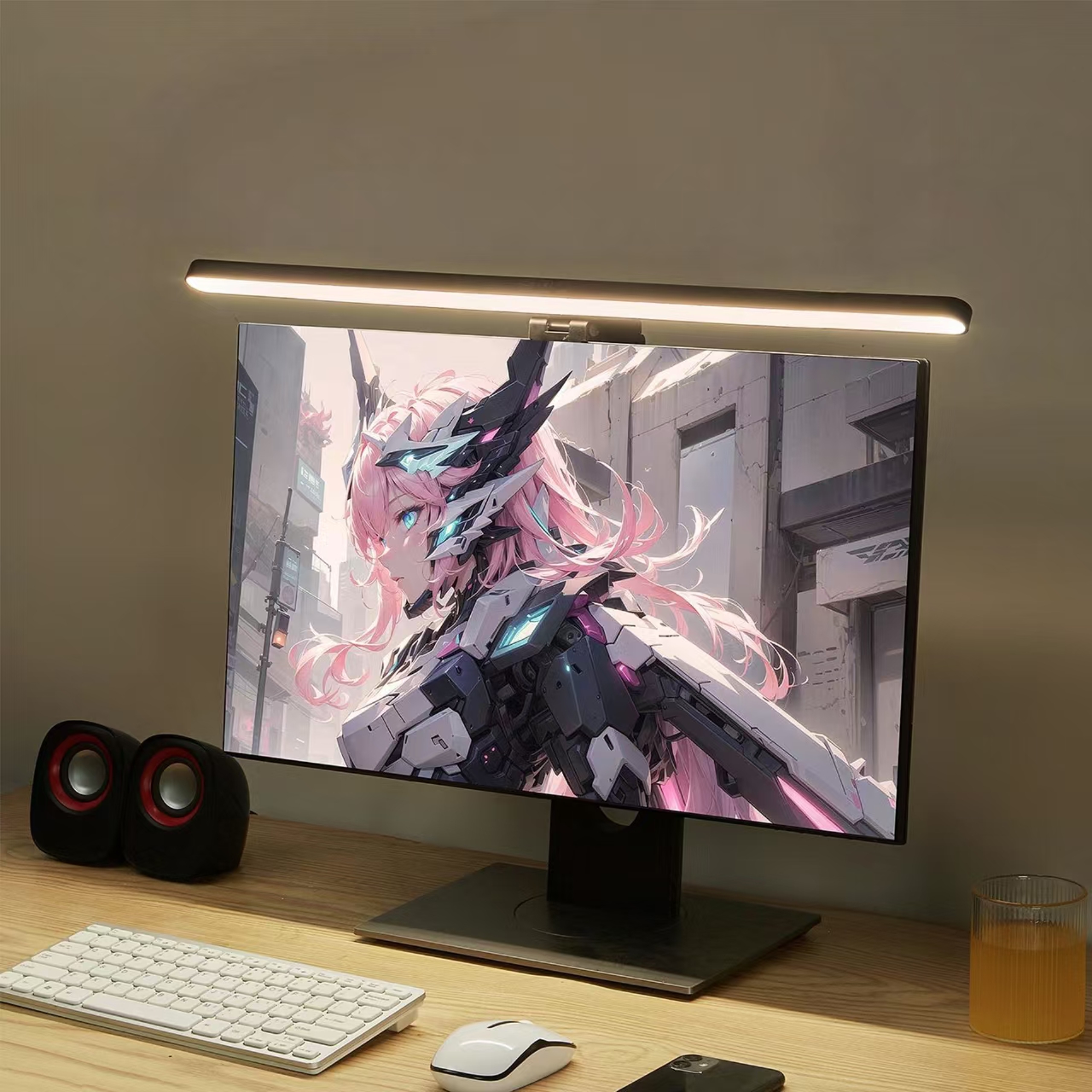 LED Monitor Light Hanging Desk – обзор и цена Desk Setup White