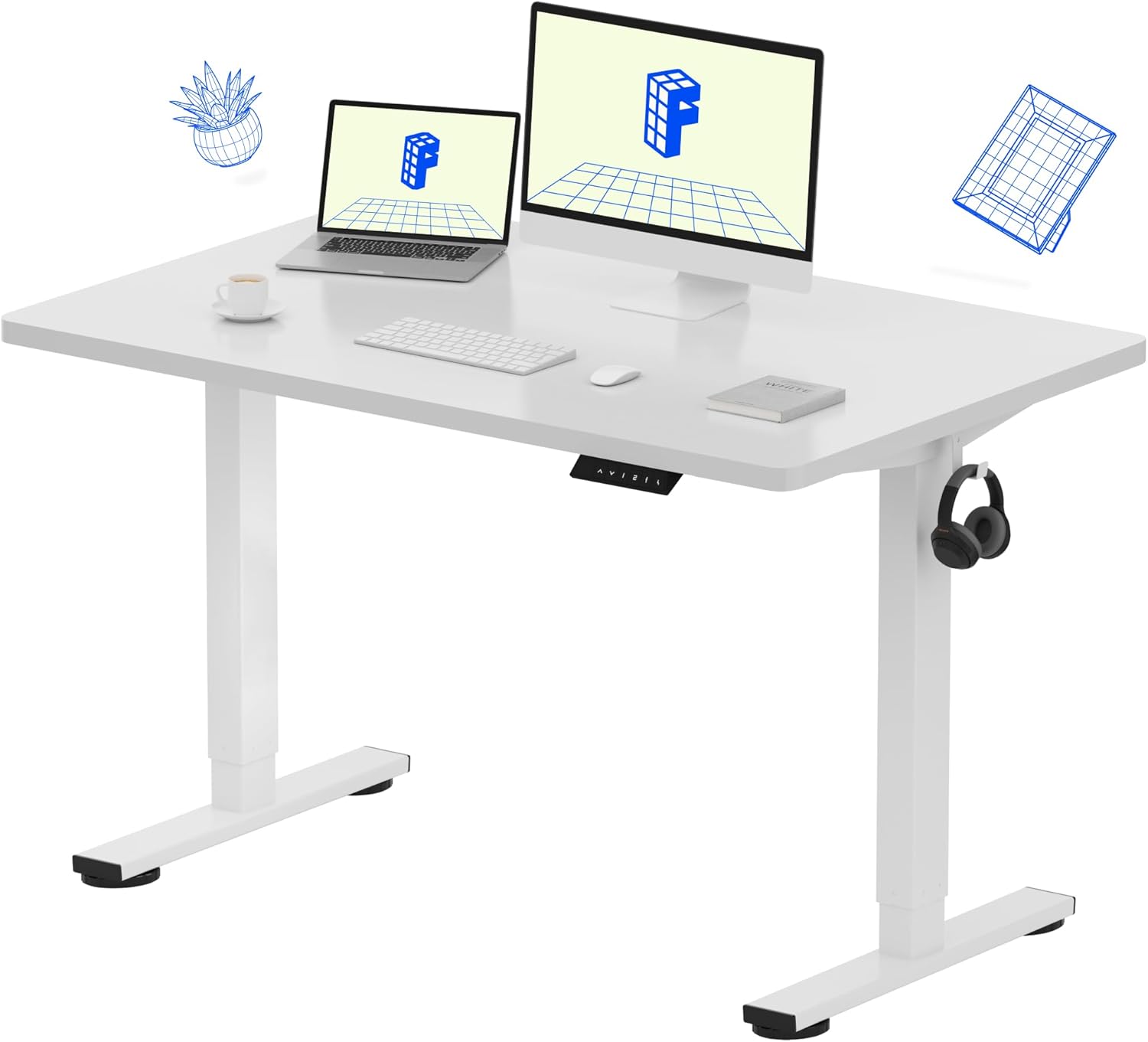 Electric Standing Desk 48'x30' – обзор и цена Desk Setup White