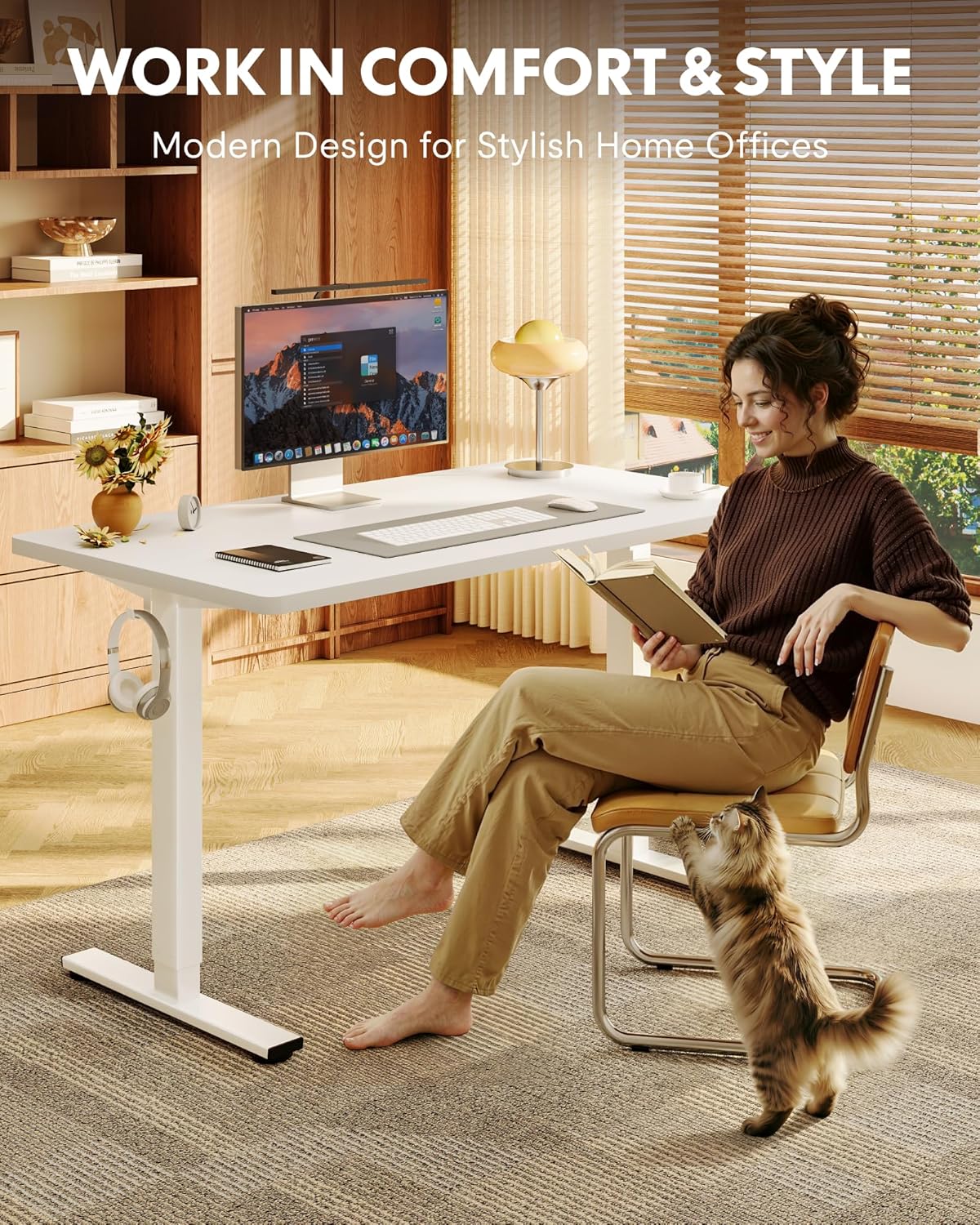 Electric Standing Desk 48'x30' – обзор и цена Desk Setup White