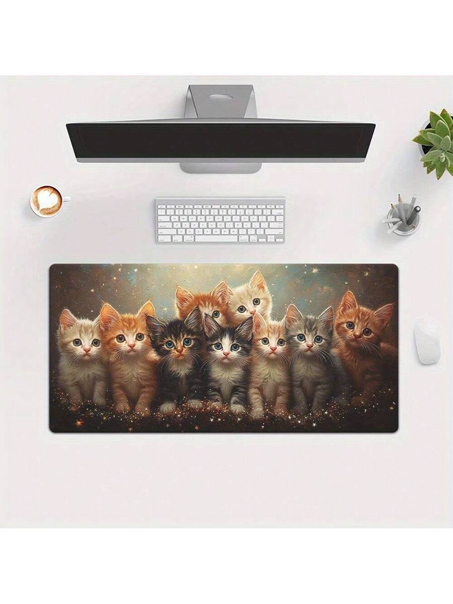 Cute Kitten Gaming Mouse Pad D – обзор и цена Desk Setup With Laptop
