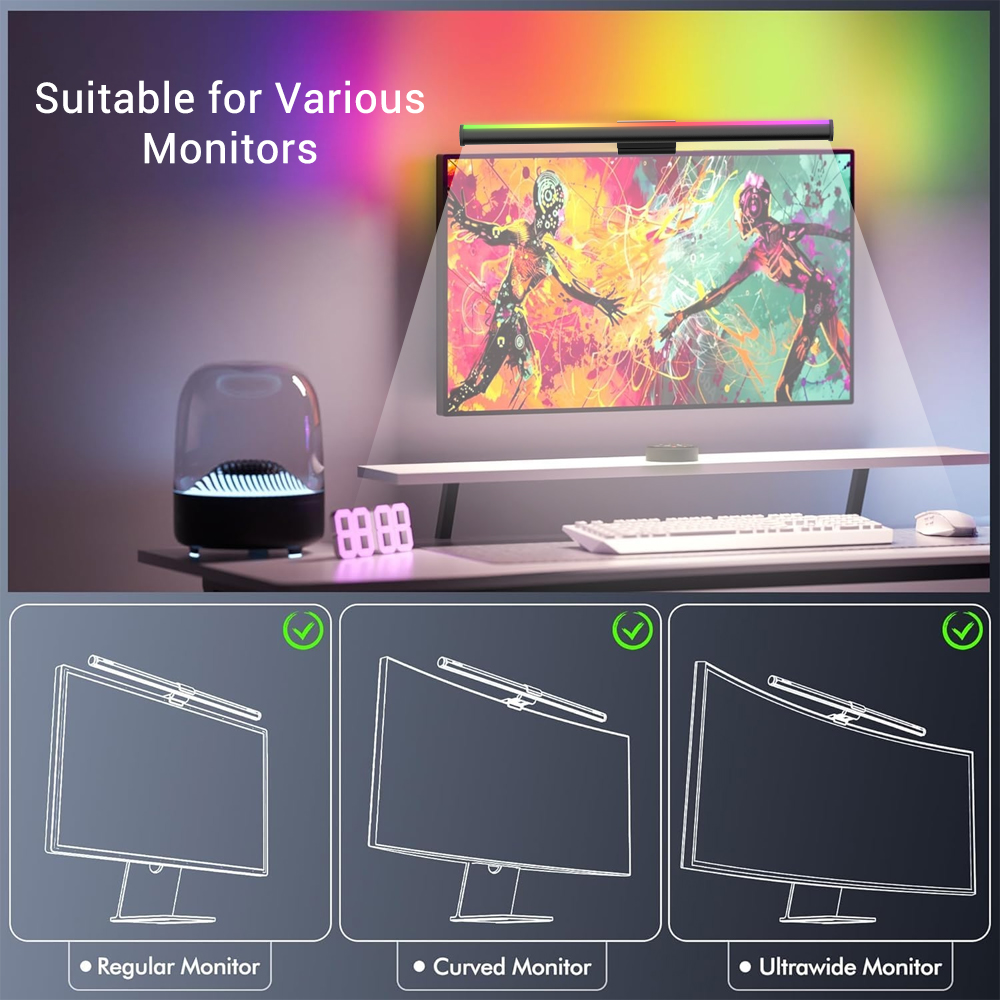 Screen Hanging Lamp Monitor Li – обзор и цена Desk Setup Black