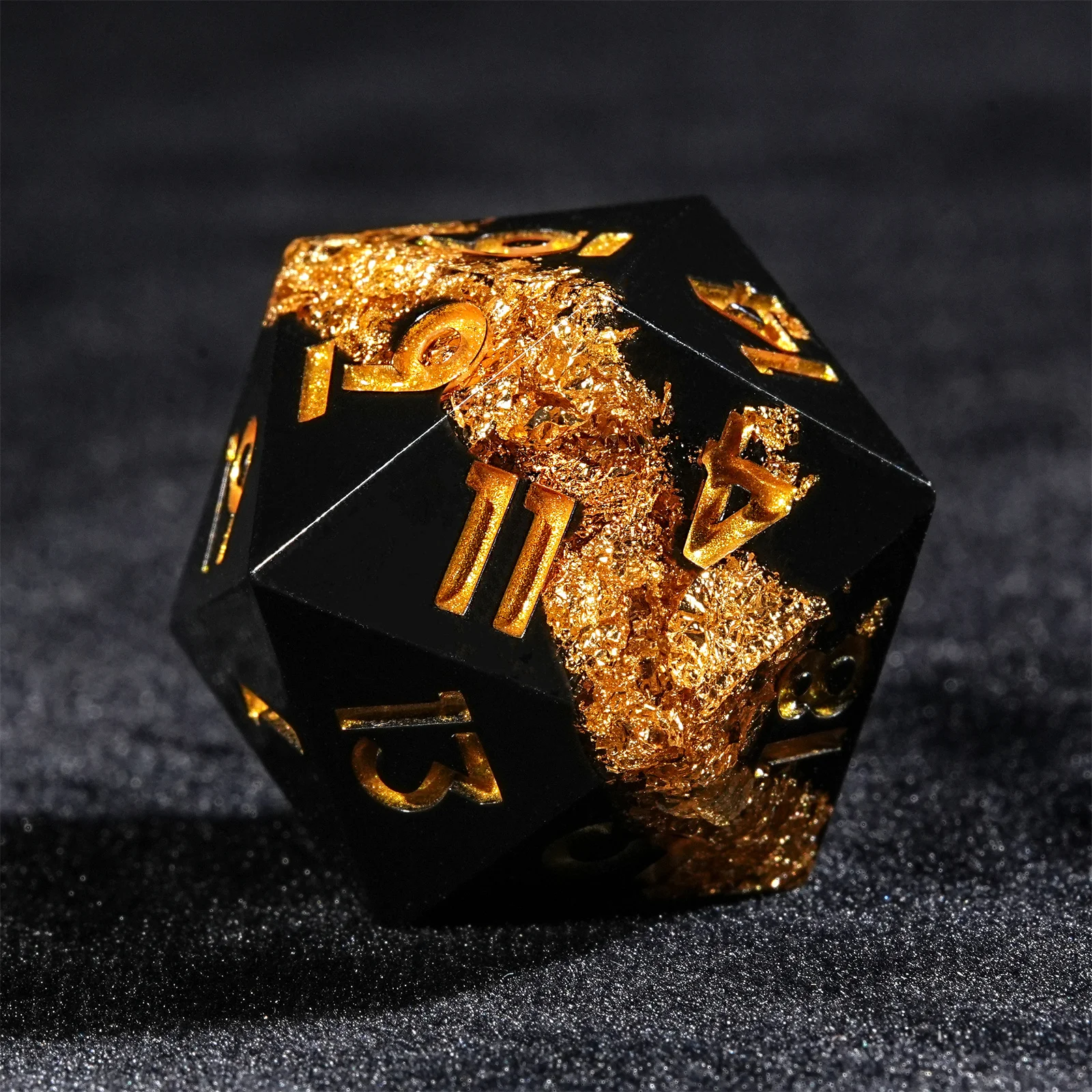 7pcs DND Dice Resin Black Gold – обзор и цена Desk Setup Black