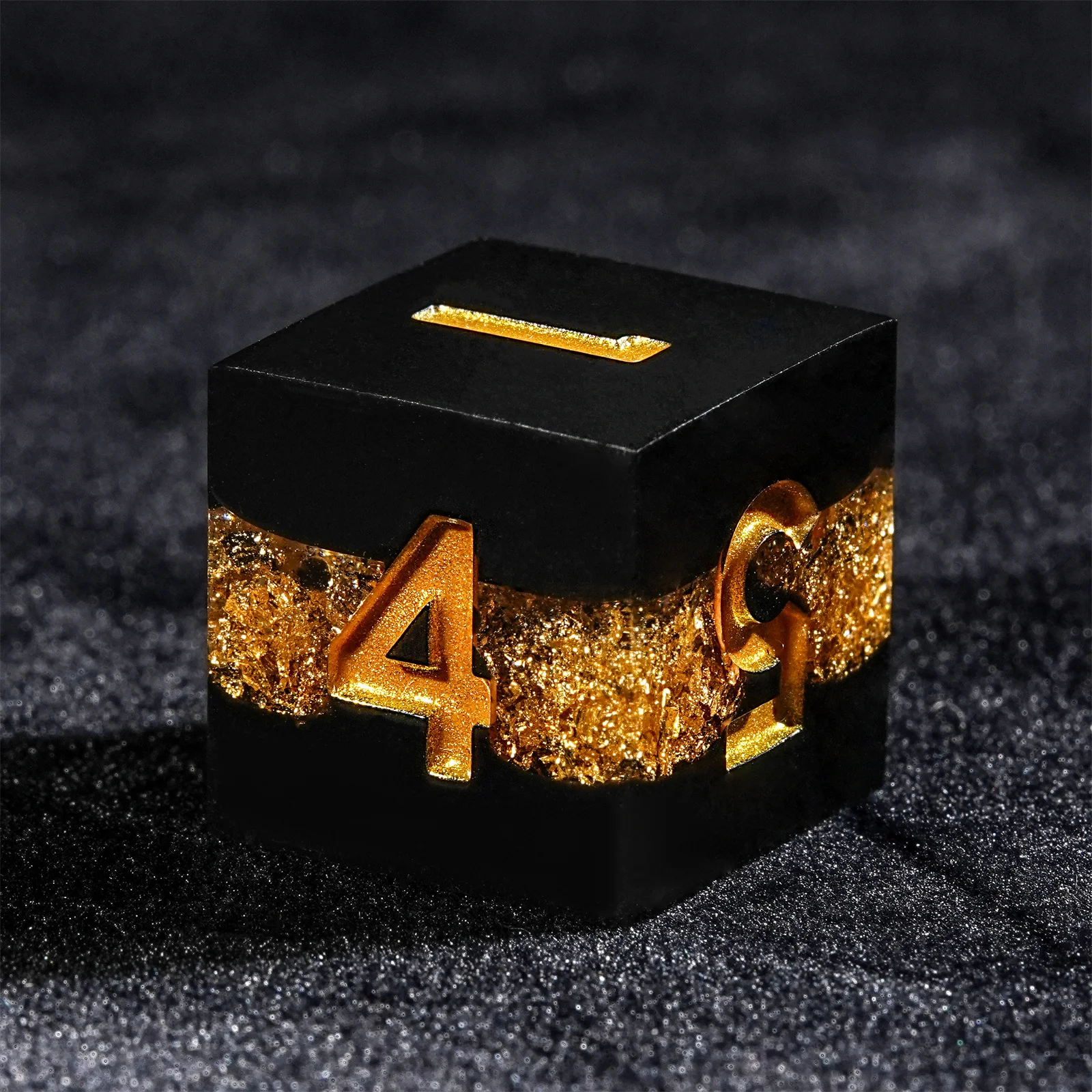 7pcs DND Dice Resin Black Gold – обзор и цена Desk Setup Black