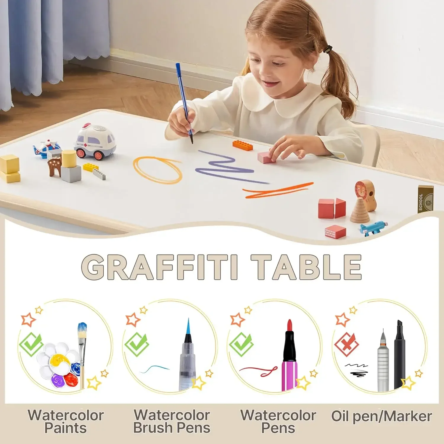 Kids Study Table and Chairs Se – обзор и цена Desk Setup Kit