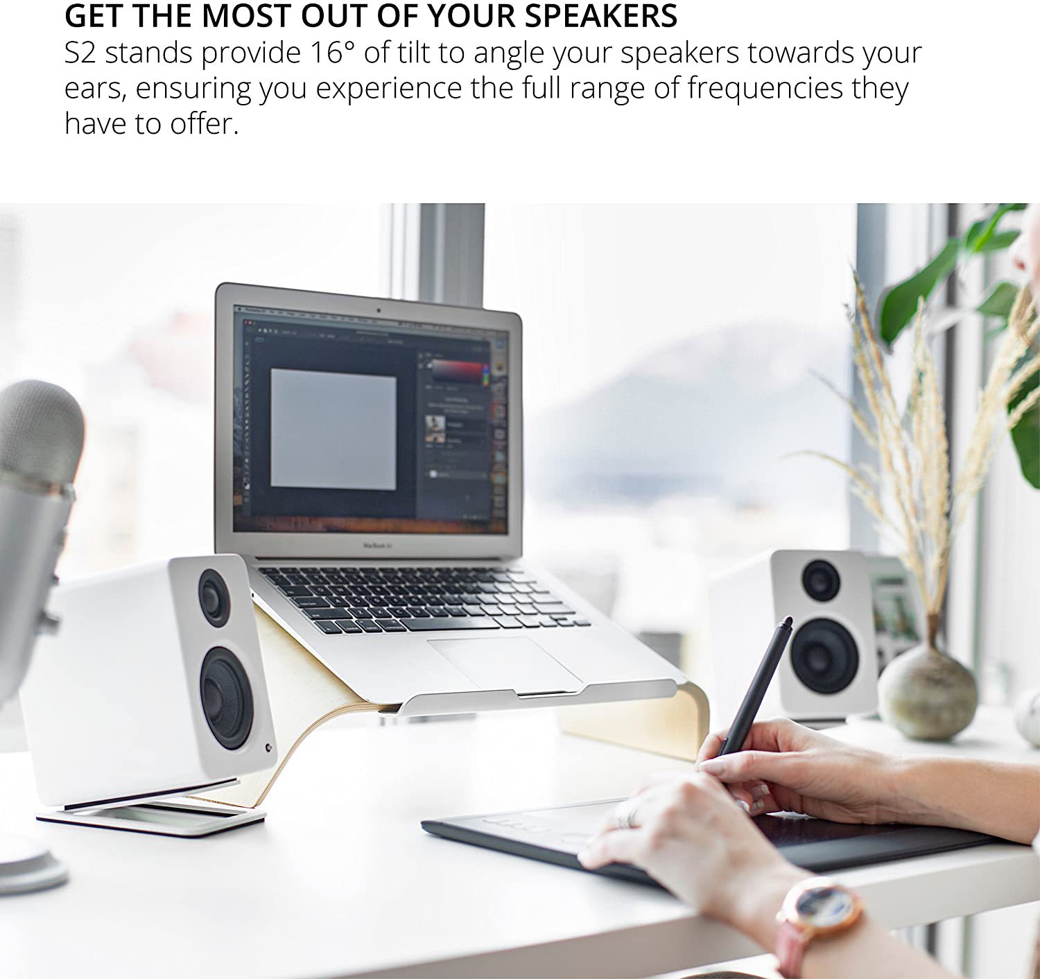2pcs Desktop Speaker Stands fo – обзор и цена Desk Setup With Speakers