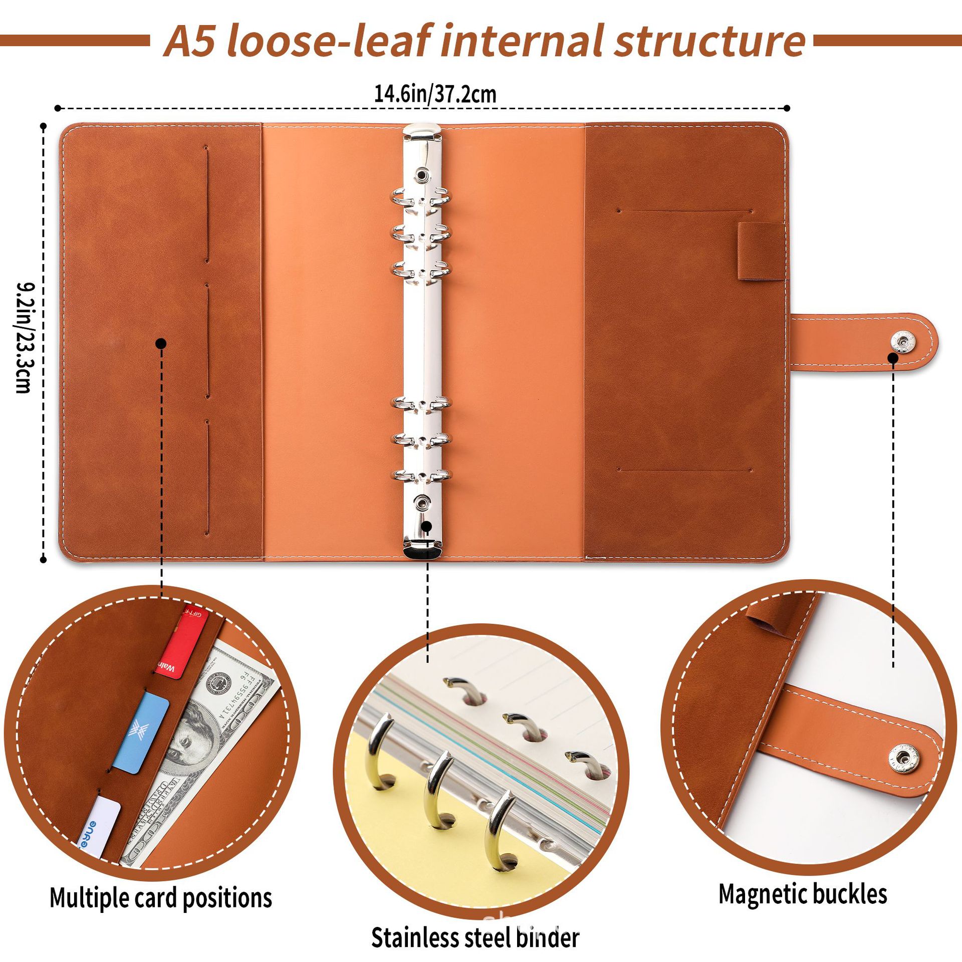 A5 Soft PU Leather Notebook Bi – обзор и цена Ring Binder Box