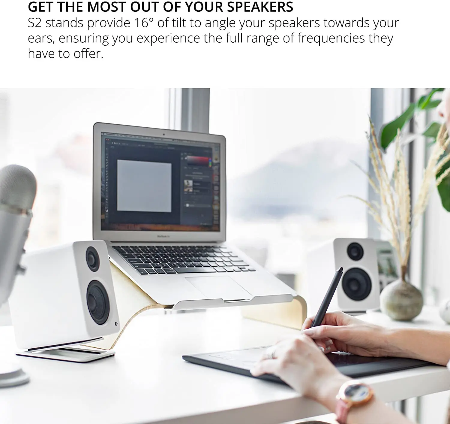 2pcs Desktop Speaker Stands fo – обзор и цена Desk Setup With Speakers