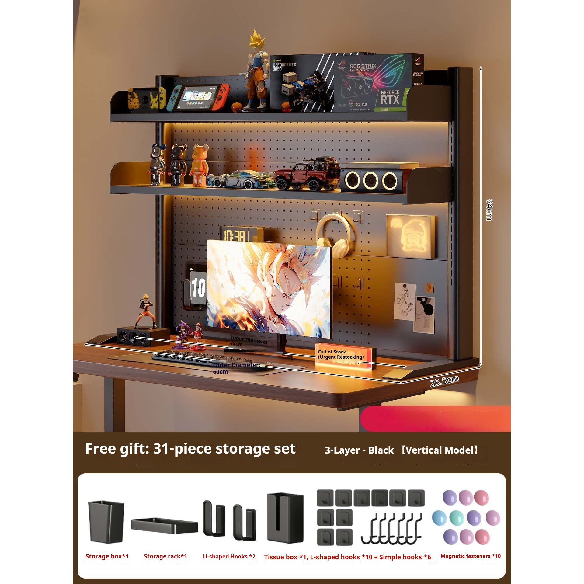 Clamp on Desk Shelf with Pegbo – обзор и цена Desk Setup Organizer