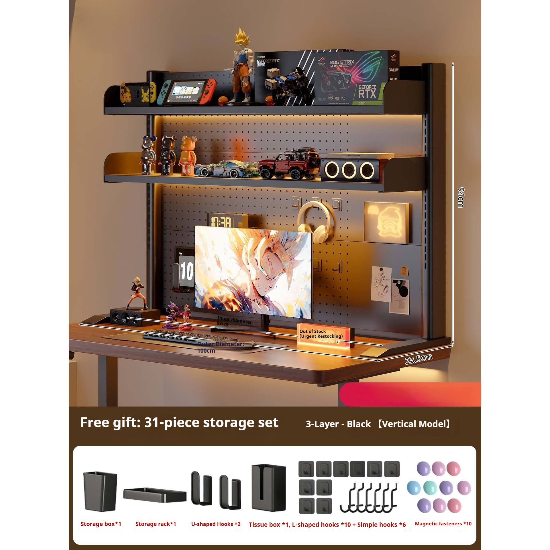 Clamp on Desk Shelf with Pegbo – обзор и цена Desk Setup Organizer