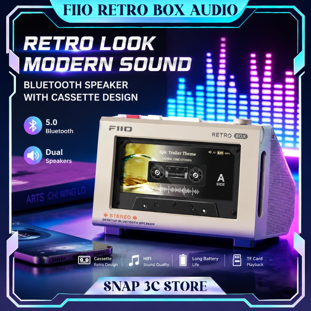 FiiO RETRO BOX Cassette Style  – обзор и цена Desk Setup With Speakers