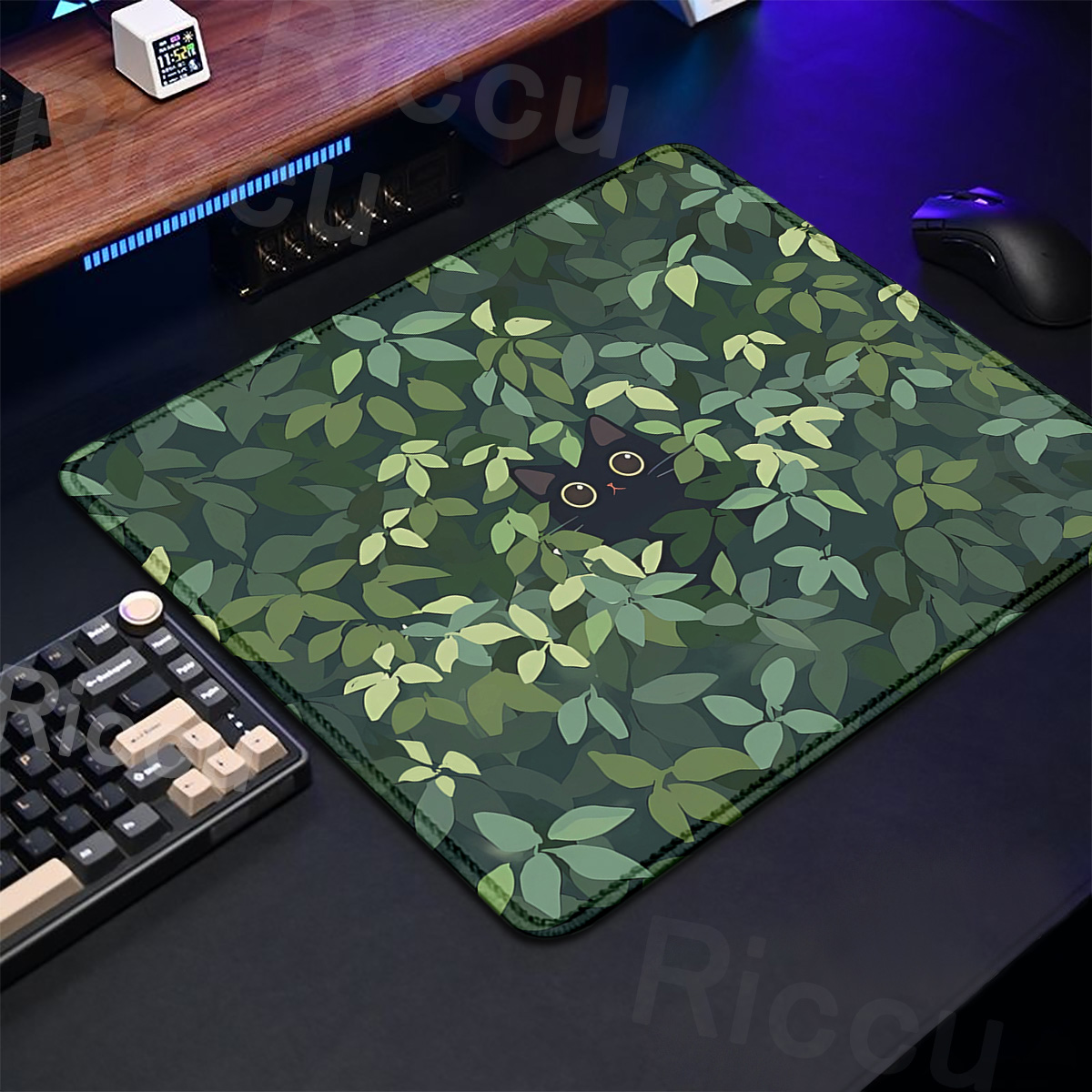 Kawaii Black Cat Mousepad 18x2 – обзор и цена Korean Desk Setup