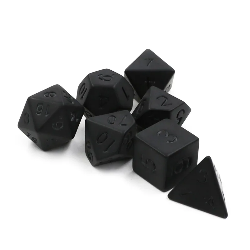 7pcs/lot Matte Black Dice Set  – обзор и цена Desk Setup Black