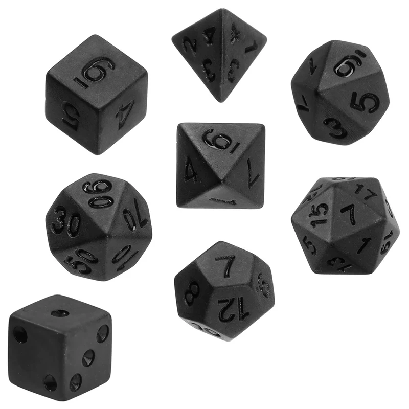 7pcs/lot Matte Black Dice Set  – обзор и цена Desk Setup Black
