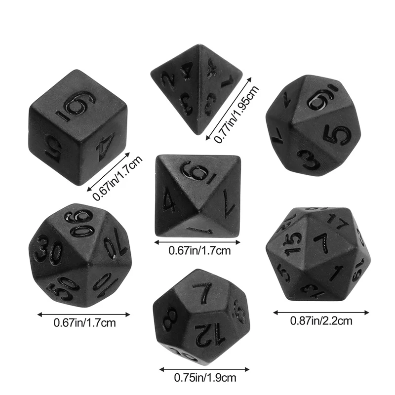 7pcs/lot Matte Black Dice Set  – обзор и цена Desk Setup Black