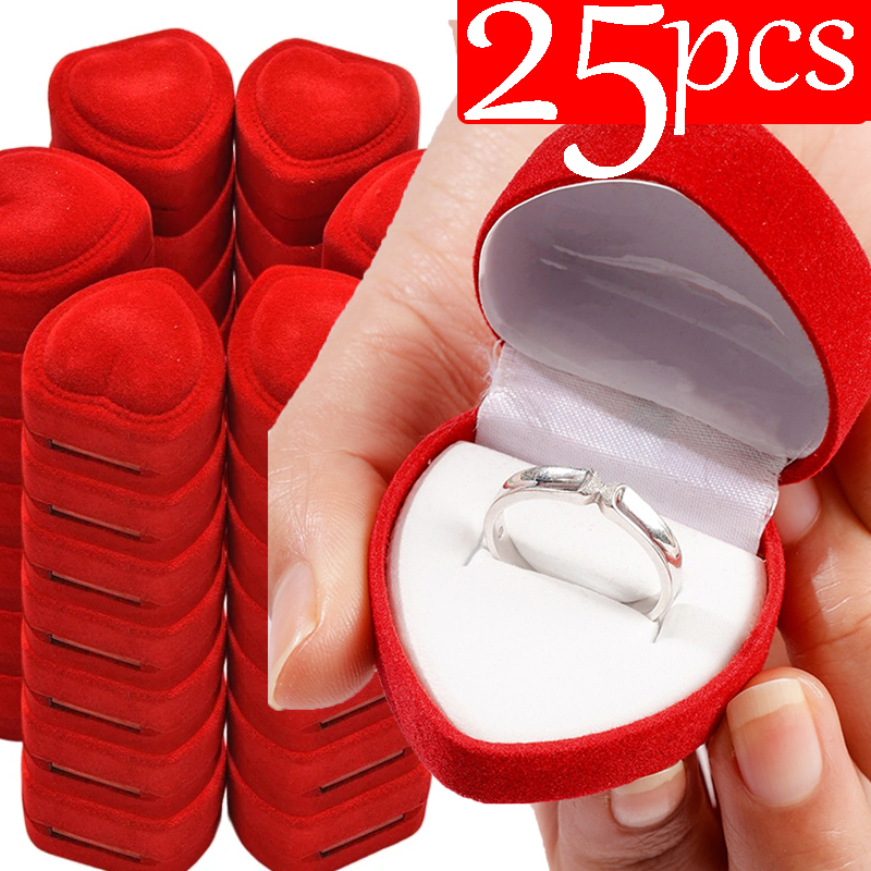 Red Flocking Heart Shape Ring  – обзор и цена Ring Binder Box