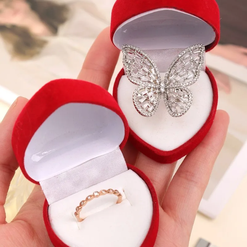 Red Flocking Heart Shape Ring  – обзор и цена Ring Binder Box