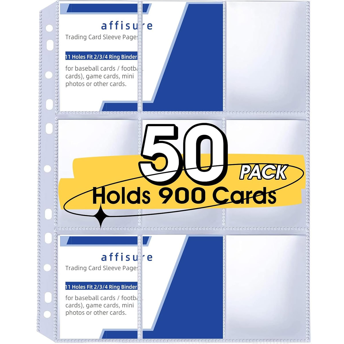 50 Pack 9 Pocket Card Sleeves  – обзор и цена Ring Binder Box