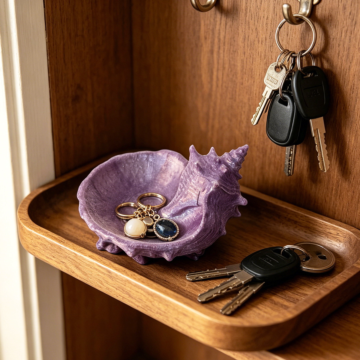 Pearlescent Purple Conch-Shape – обзор и цена Desk Setup Organizer