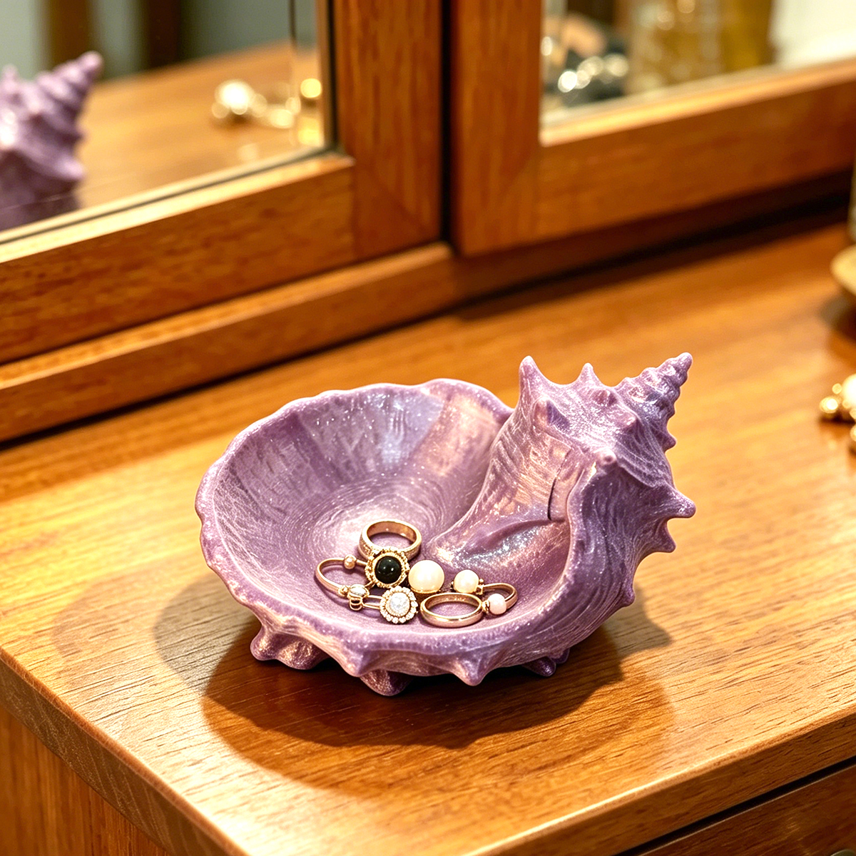 Pearlescent Purple Conch-Shape – обзор и цена Desk Setup Organizer