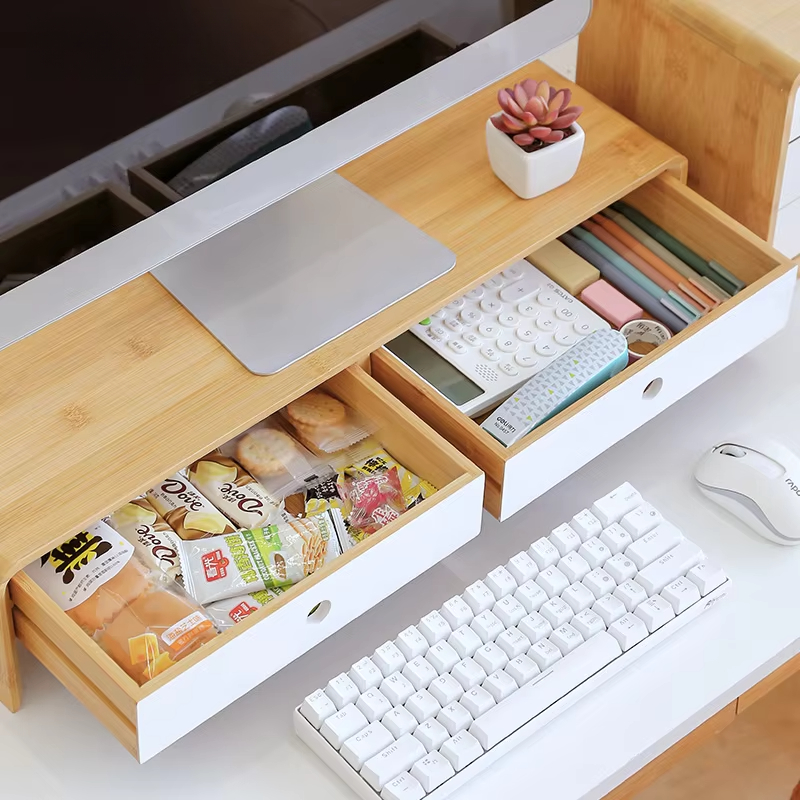 Bamboo Laptop Monitor Riser Ec – обзор и цена Desk Setup With Laptop