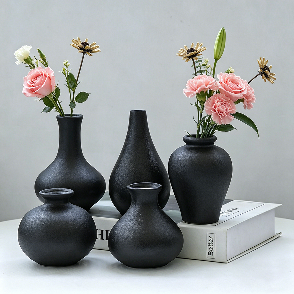5Pcs Black Ceramic Vase Set Mo – обзор и цена Desk Setup Black