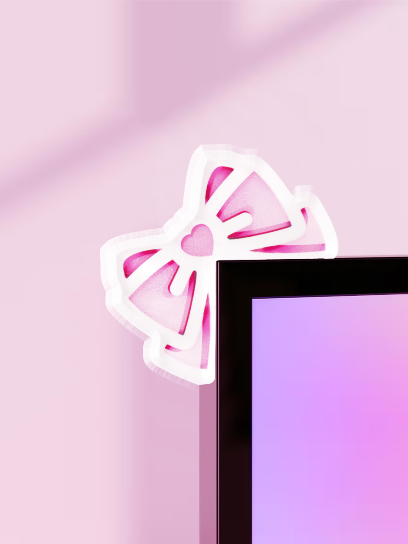 Kawaii Bow Monitor Decor Pink  – обзор и цена Desk Setup Pegboard